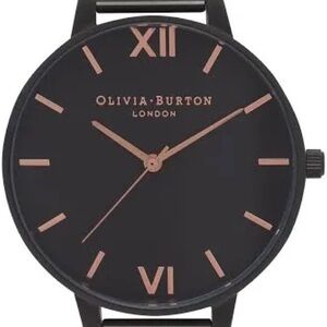 Olivia Burton Women’s .38mm ‘Big Dial’ Black and Rose Gold Round Watch